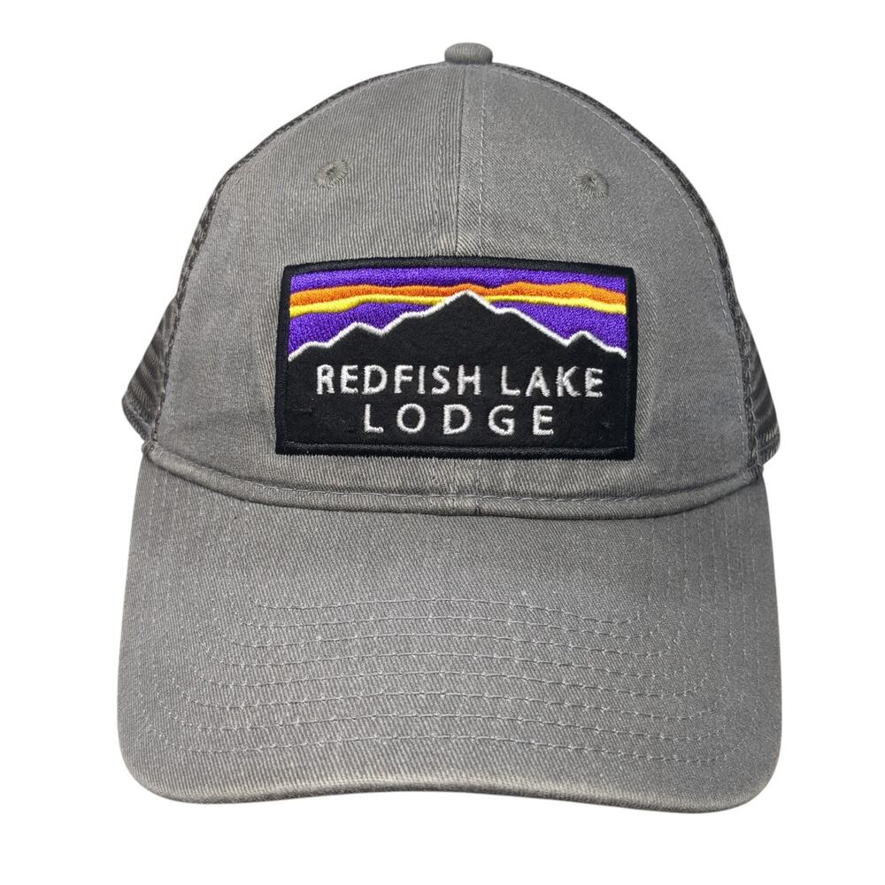 Redfish Lake Lodge Snapback Trucker Hat Gray One Size Adjustable Mesh Back Gear